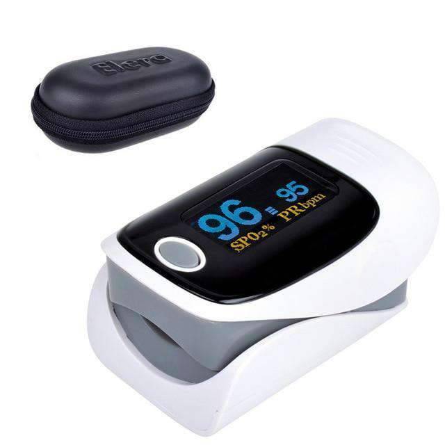 Digital Finger Pulse Oximeter OLED Oximeter SPO2 Display Blood Pressure ELERA Healthy Store gray with case