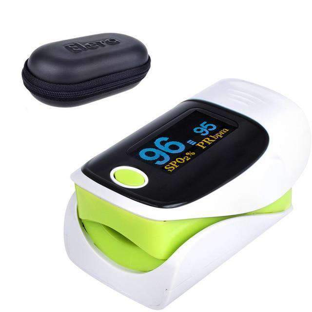 Digital Finger Pulse Oximeter OLED Oximeter SPO2 Display Blood Pressure ELERA Healthy Store green with case