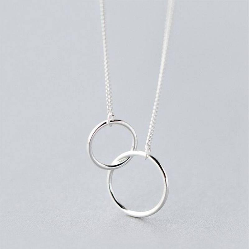 Double Circle Interlock Necklace Chain Necklaces anenjery Official Store