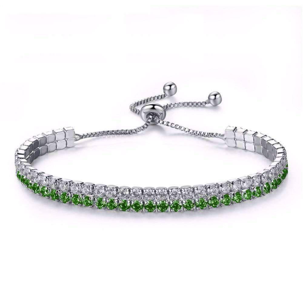 Double Layer Shining Cubic Zirconia Strand Bracelet For Women Strand Bracelets UMODE Official Store