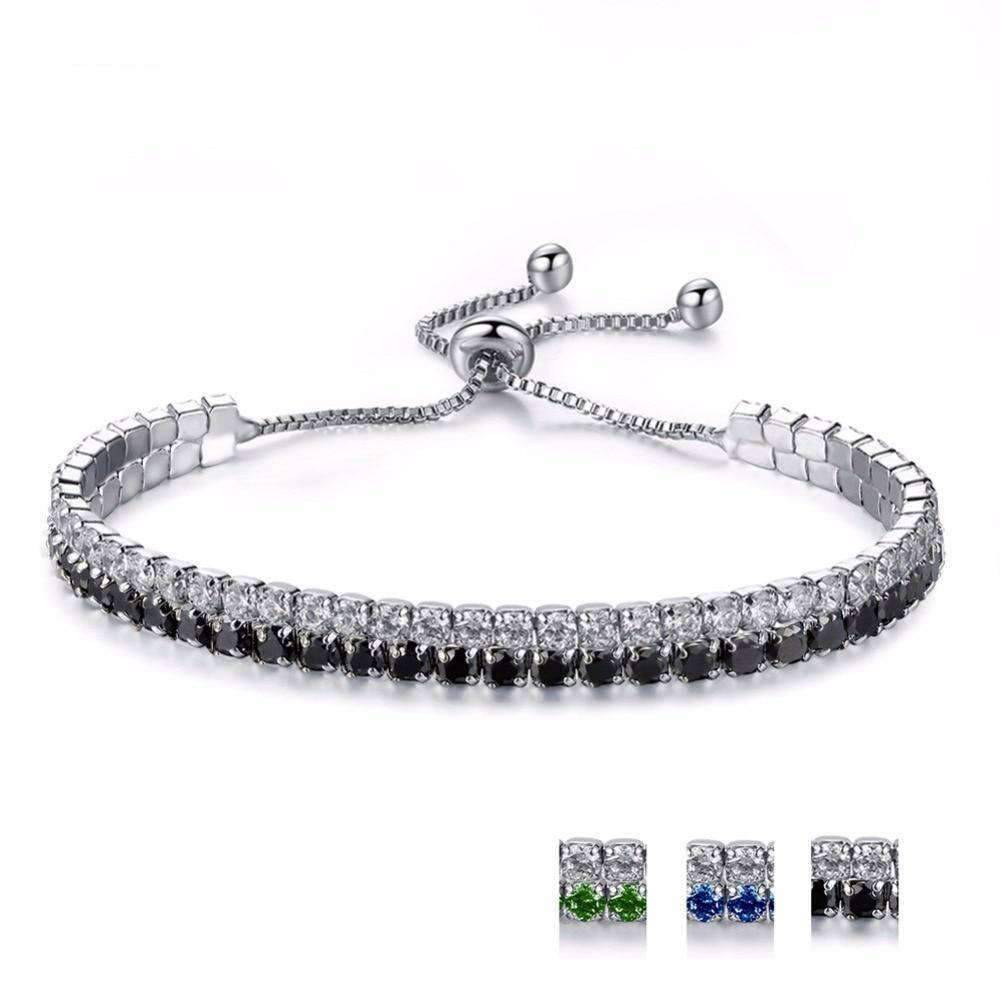Double Layer Shining Cubic Zirconia Strand Bracelet For Women Strand Bracelets UMODE Official Store