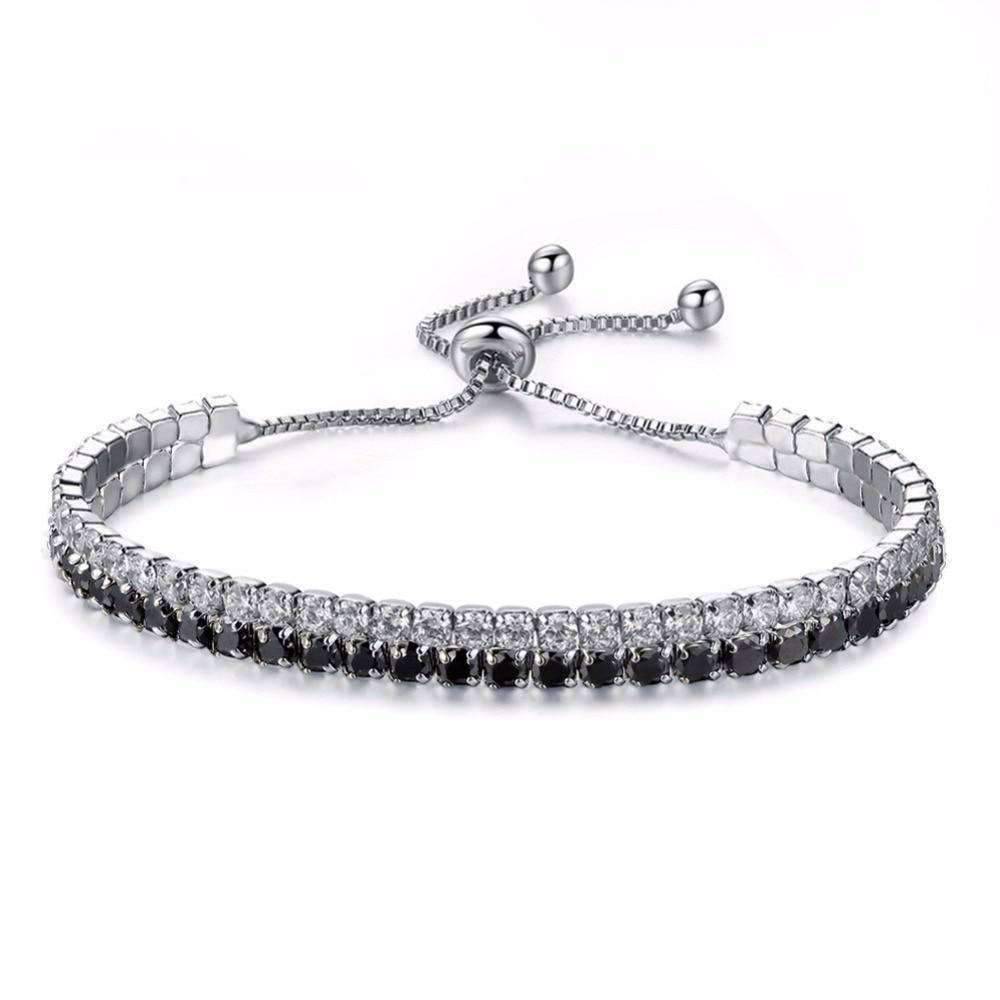 Double Layer Shining Cubic Zirconia Strand Bracelet For Women Strand Bracelets UMODE Official Store