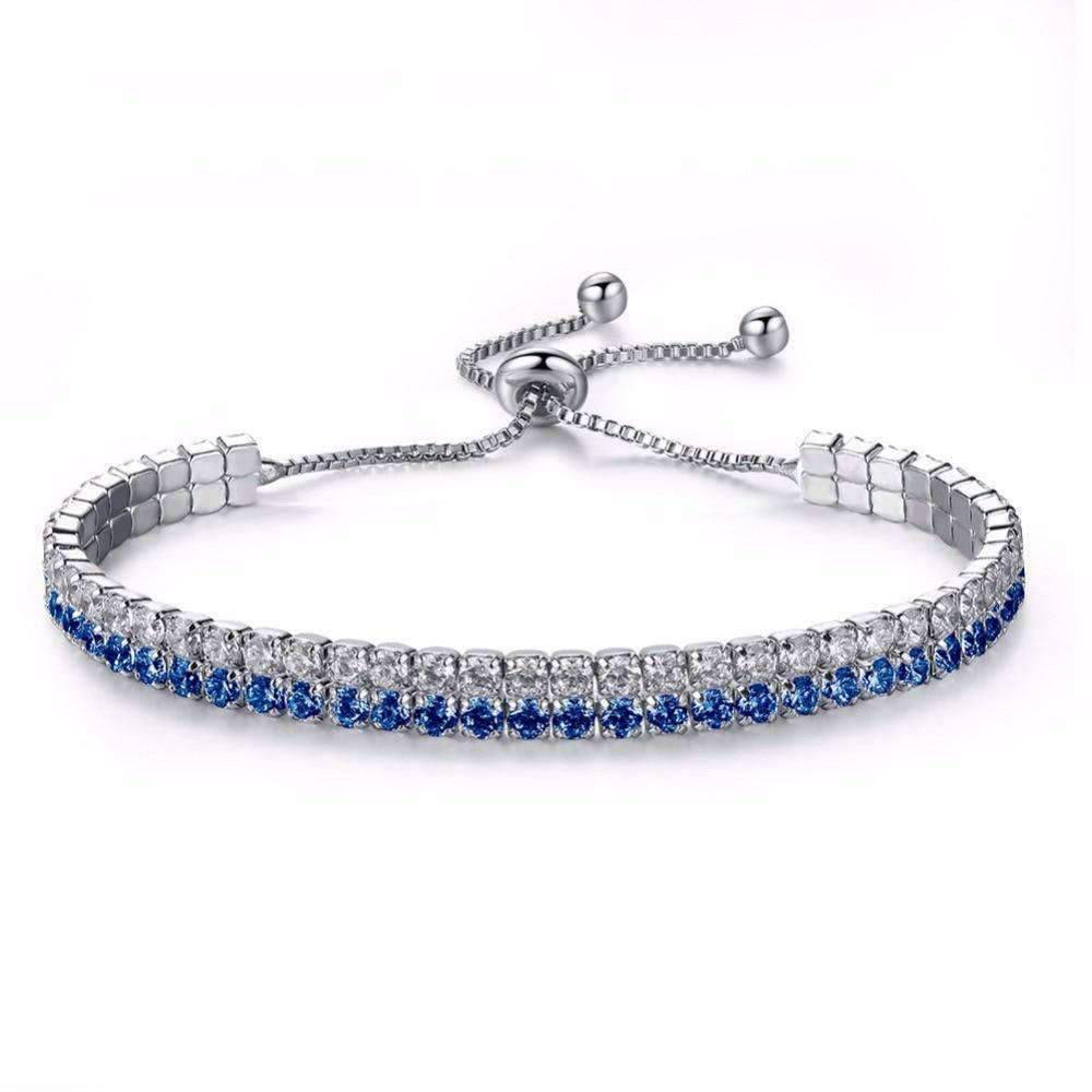 Double Layer Shining Cubic Zirconia Strand Bracelet For Women Strand Bracelets UMODE Official Store