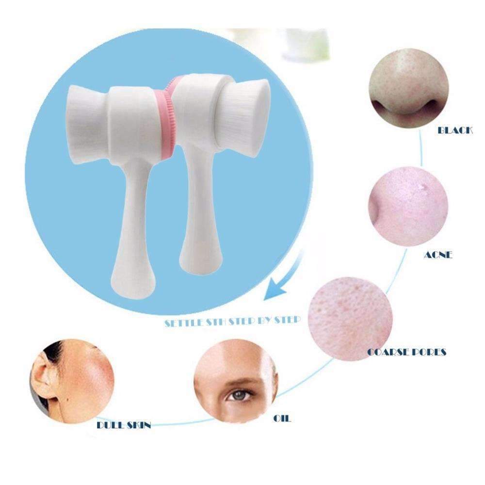Double Side Silicone Face Vibration Massager Brush Skin Cleanser Cleansers Henny Liu's store