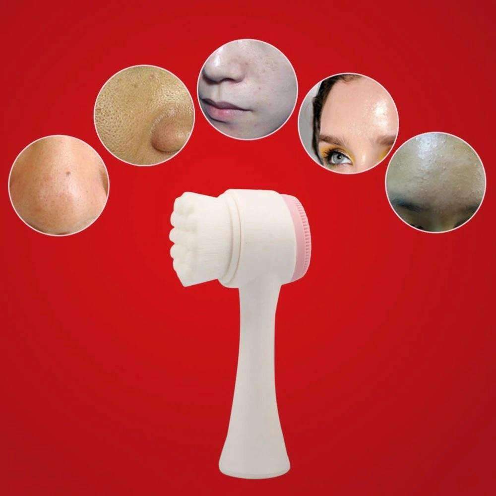 Double Side Silicone Face Vibration Massager Brush Skin Cleanser Cleansers TP Makeup Store