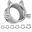 Ear Stretch Piercing Jewelry with Cat Design Body Jewelry yang yang li 6mm Silver