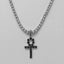 Egyptian Key to Life Cross Vintage Necklace Pendant Necklaces qijewells Store black ankh silver 30in 1 row chain