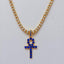 Egyptian Key to Life Cross Vintage Necklace Pendant Necklaces qijewells Store blue ankh gold 30in 1 row chain