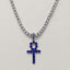 Egyptian Key to Life Cross Vintage Necklace Pendant Necklaces qijewells Store blue ankh silver 30in 1 row chain