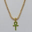 Egyptian Key to Life Cross Vintage Necklace Pendant Necklaces qijewells Store green ankh gold 30in 1 row chain