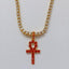 Egyptian Key to Life Cross Vintage Necklace Pendant Necklaces qijewells Store red ankh gold 30in 1 row chain