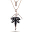 Enamel Necklace with Ballet Girl Design Pendant Necklaces Bonsny Official Store Black