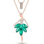 Enamel Necklace with Ballet Girl Design Pendant Necklaces Bonsny Official Store Green