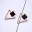Enamel Square Hollow Triangle Earrings Drop Earrings SUKI Official Store Store