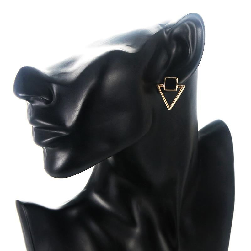 Enamel Square Hollow Triangle Earrings Drop Earrings SUKI Official Store Store