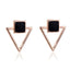Enamel Square Hollow Triangle Earrings Drop Earrings SUKI Official Store Store Gold Color