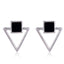 Enamel Square Hollow Triangle Earrings Drop Earrings SUKI Official Store Store White Gold Color