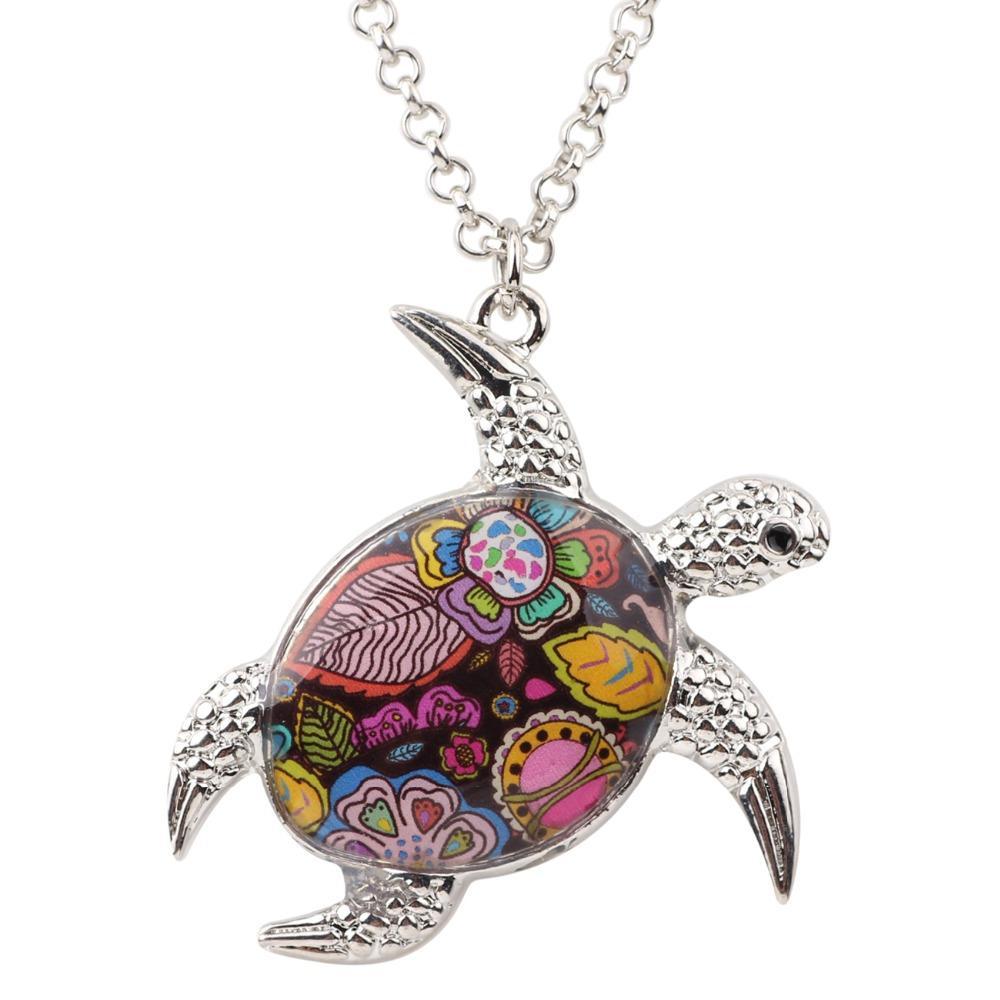 Enamel Turtle Necklaces for Women Pendant Necklaces Bonsny Official Store