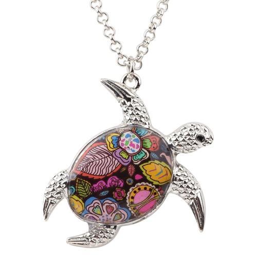 Enamel Turtle Necklaces for Women Pendant Necklaces Bonsny Official Store Pattern F