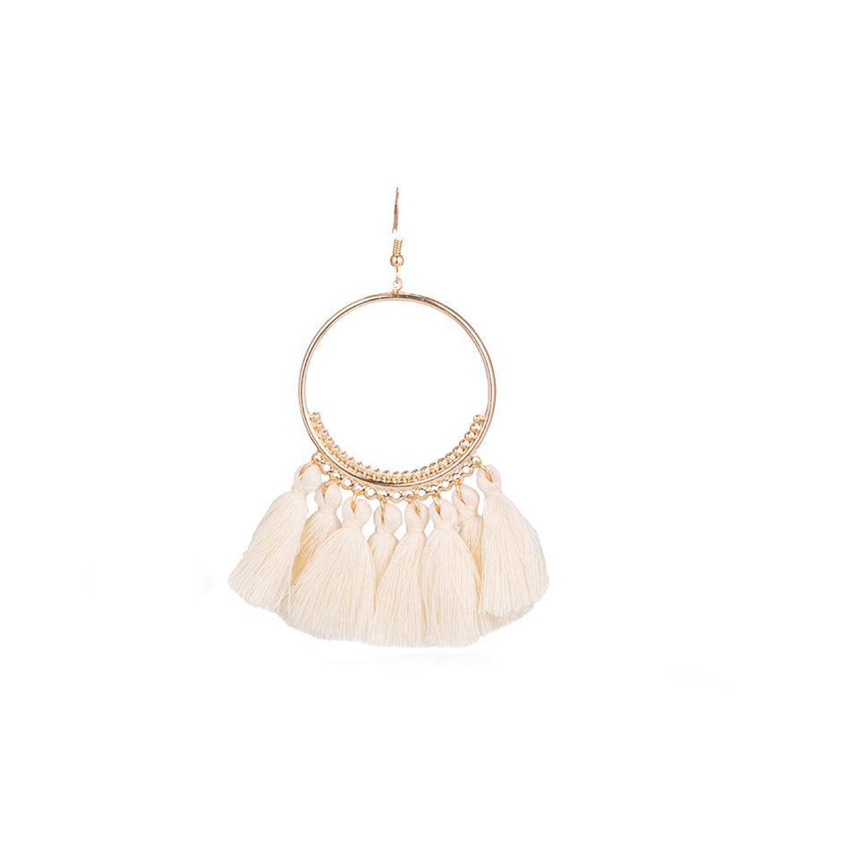 Ethnic Circle Fringed Tassel Earrings Drop Earrings Shine Lives Store