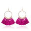 Ethnic Circle Fringed Tassel Earrings Drop Earrings Shine Lives Store Barbie Pink
