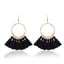 Ethnic Circle Fringed Tassel Earrings Drop Earrings Shine Lives Store Black