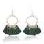 Ethnic Circle Fringed Tassel Earrings Drop Earrings Shine Lives Store Olive