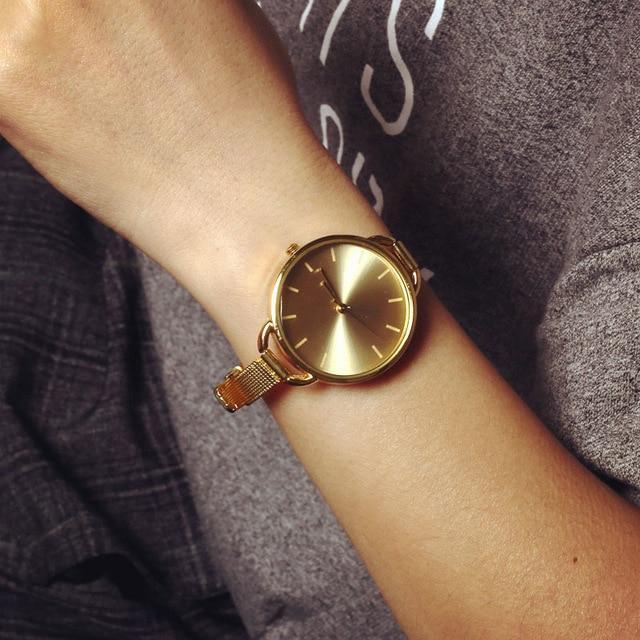 European Style Stainless Steel Elegant Watch Women's Watches bgg whloesale&retail store Gold