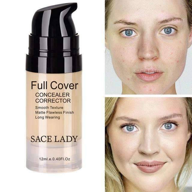 Face Concealer Makeup Full Cover Liquid Facial Cream Concealer SACE LADY Official Store 01 Light Natural