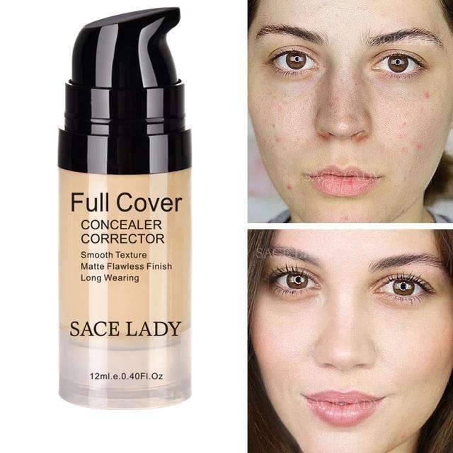 Face Concealer Makeup Full Cover Liquid Facial Cream Concealer SACE LADY Official Store 02 Warm Ivory