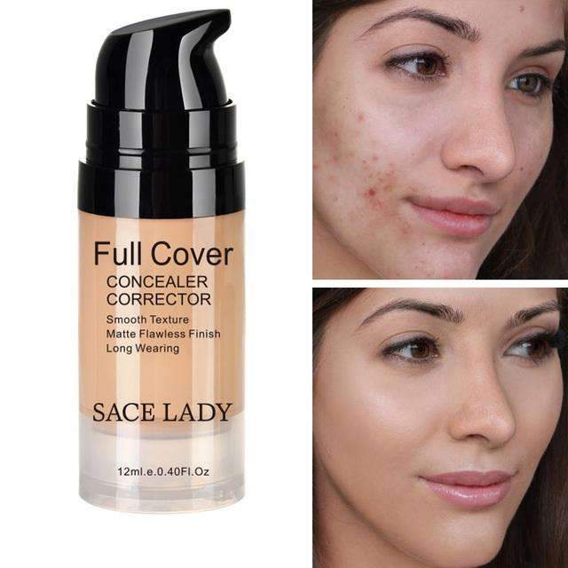 Face Concealer Makeup Full Cover Liquid Facial Cream Concealer SACE LADY Official Store 04 Warm Natural