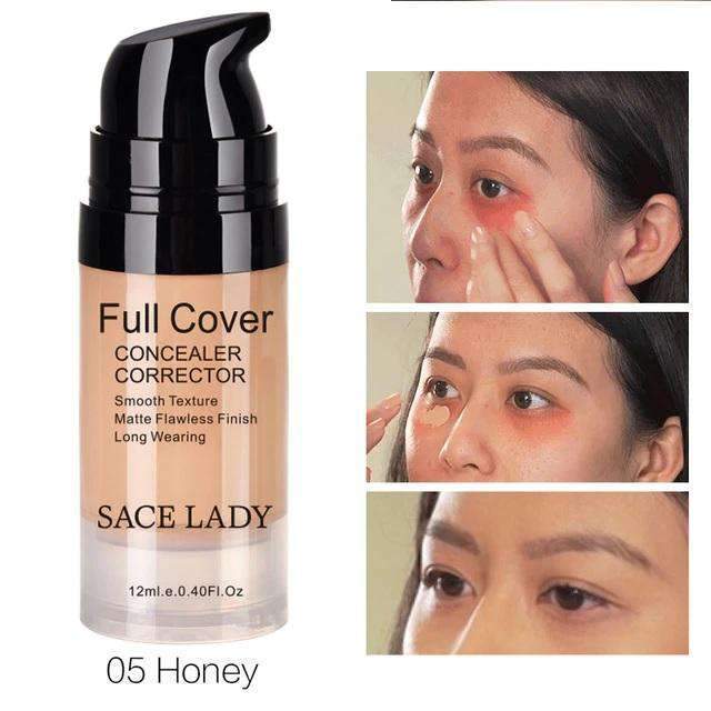 Face Concealer Makeup Full Cover Liquid Facial Cream Concealer SACE LADY Official Store 05 Honey