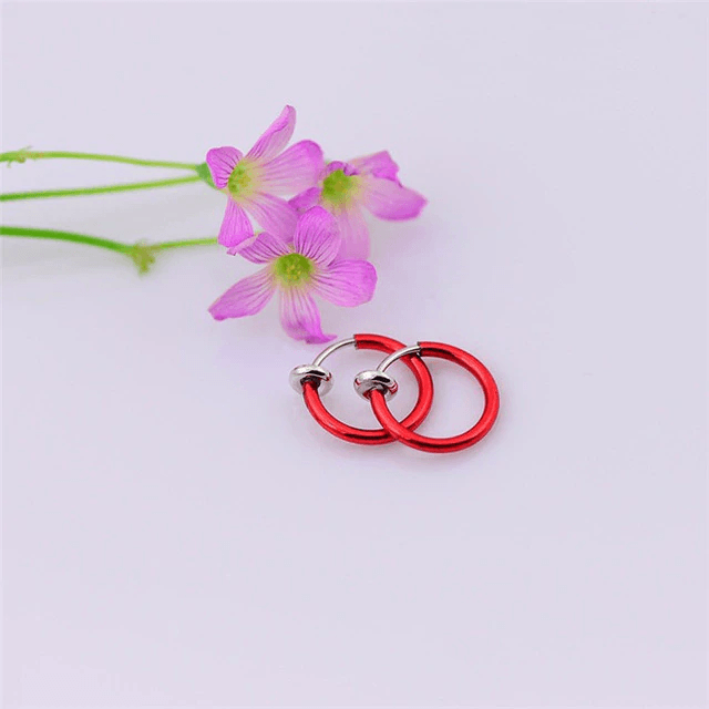 Fake Lip Ear Nose Clip Ring Jewelry Body Jewelry LOLEDE Store hong