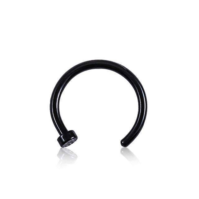 Fake Septum Titanium Nose Ring And Body Clip Hoop Jewelry for Women Body Jewelry Jiang Xiaobin's store black