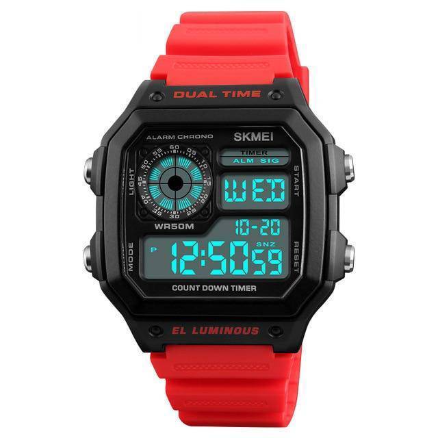 Famous LED Digital Sports Wristwatch Digital Watches Skmei Focalprice Watch Store Red