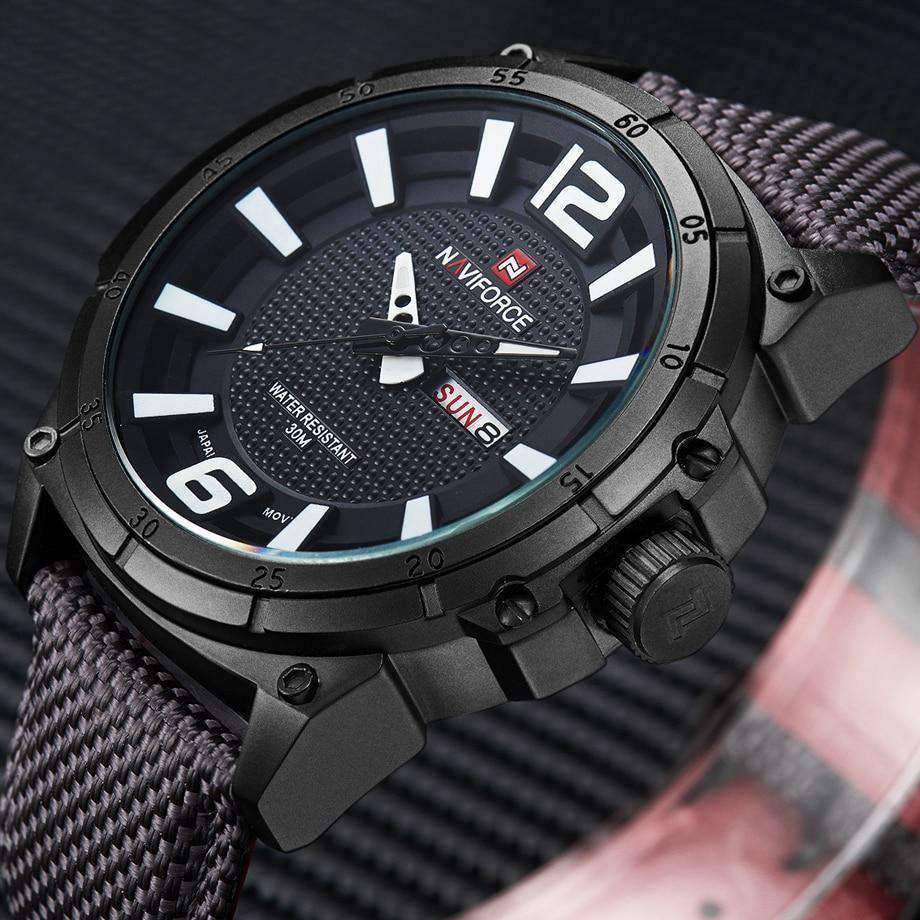 Fashion Casual Canvas Leather Military Men’s Quartz Watch Quartz Watches NAVIFORCE OUTLET Store