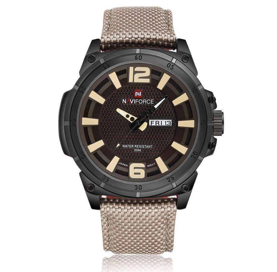 Fashion Casual Canvas Leather Military Men’s Quartz Watch Quartz Watches NAVIFORCE OUTLET Store B G