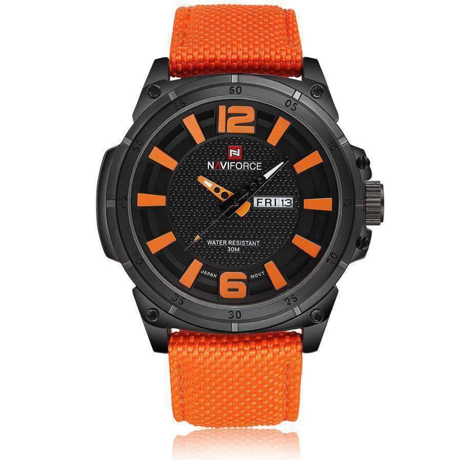 Fashion Casual Canvas Leather Military Men’s Quartz Watch Quartz Watches NAVIFORCE OUTLET Store B O