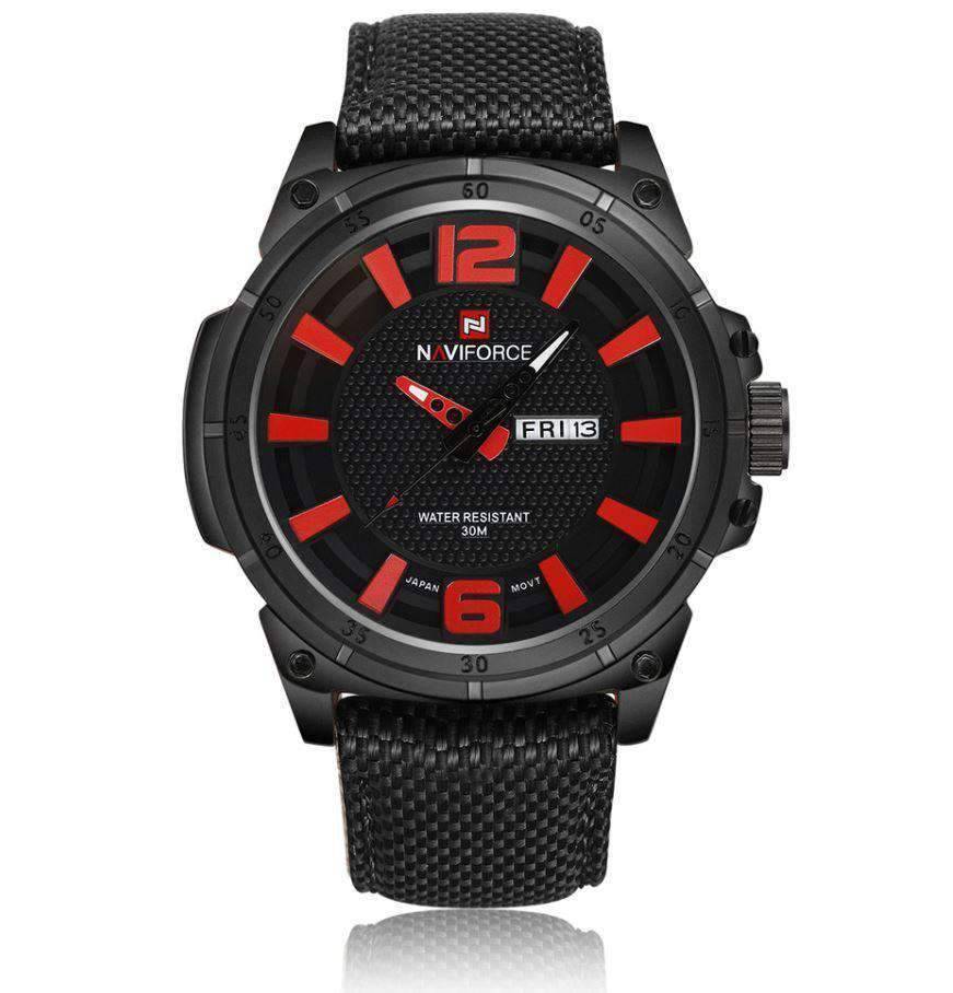 Fashion Casual Canvas Leather Military Men’s Quartz Watch Quartz Watches NAVIFORCE OUTLET Store B R