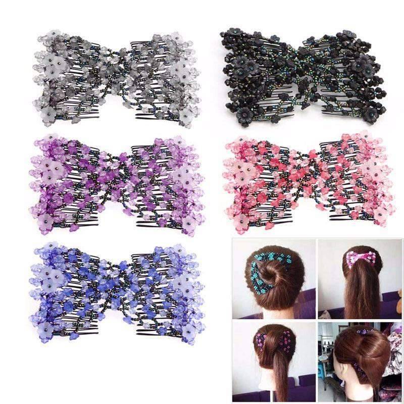 Fashion Double Comb Stretchy Magic Elastic Hair Comb Clip Combs Amor Store