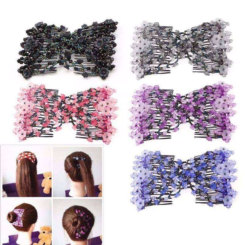 Fashion Double Comb Stretchy Magic Elastic Hair Comb Clip Combs Amor Store