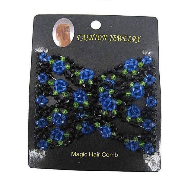 Fashion Double Comb Stretchy Magic Elastic Hair Comb Clip Combs Amor Store Blue