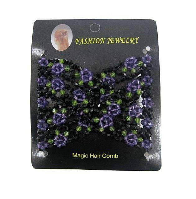 Fashion Double Comb Stretchy Magic Elastic Hair Comb Clip Combs Amor Store Purple