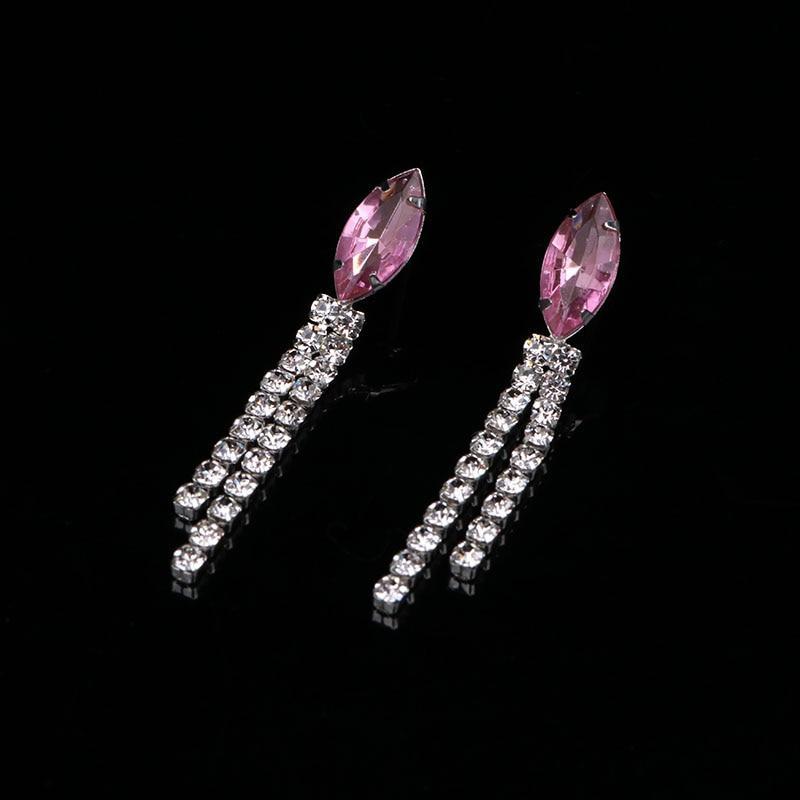 Fashion Leaf Pink Crystal Jewelry Sets Bridal Jewelry Sets Loving You Wedding Store