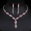 Fashion Leaf Pink Crystal Jewelry Sets Bridal Jewelry Sets Loving You Wedding Store