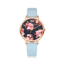 Fashion Leather Strap Rose Gold Women’s Dress Watch Women's Watches 77 Queens Store Sky Blue