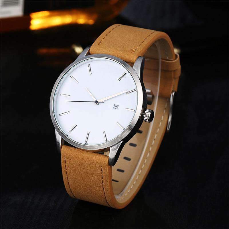 Fashion Military Leather Strap Quartz Watch For Men Quartz Watches Love watch. Store