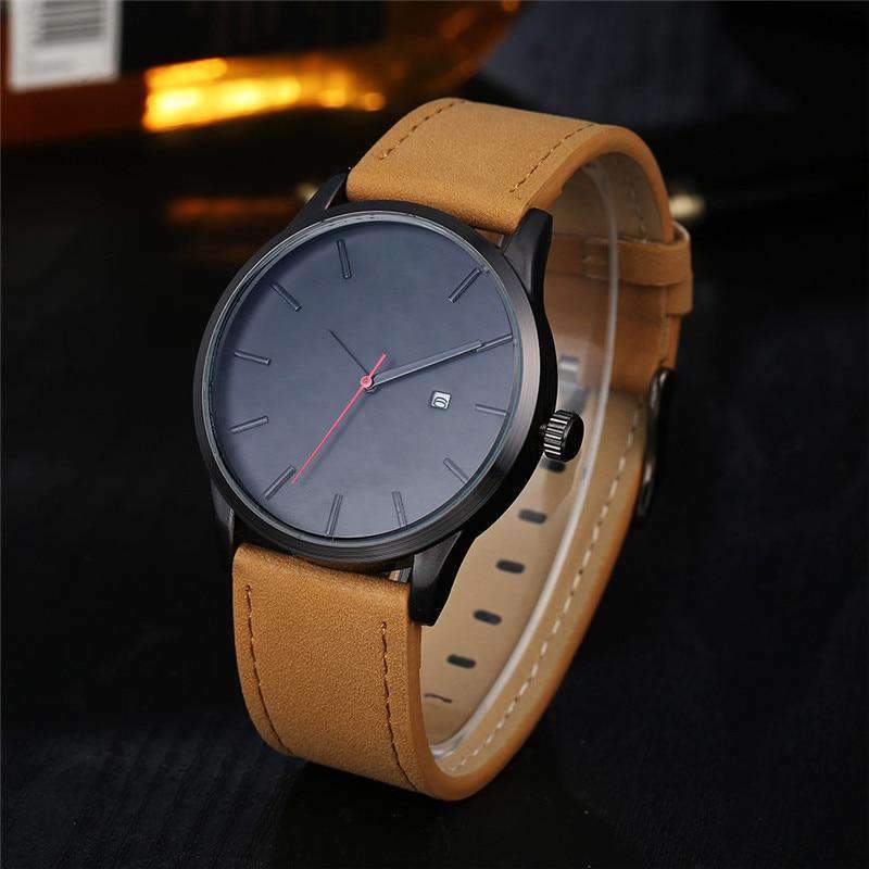 Fashion Military Leather Strap Quartz Watch For Men Quartz Watches Love watch. Store