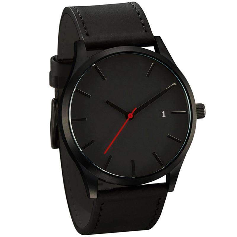 Fashion Military Leather Strap Quartz Watch For Men Quartz Watches Love watch. Store Black
