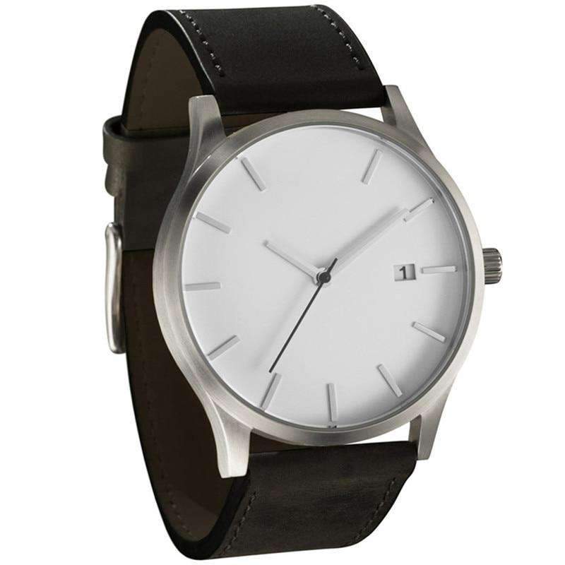 Fashion Military Leather Strap Quartz Watch For Men Quartz Watches Love watch. Store Black White
